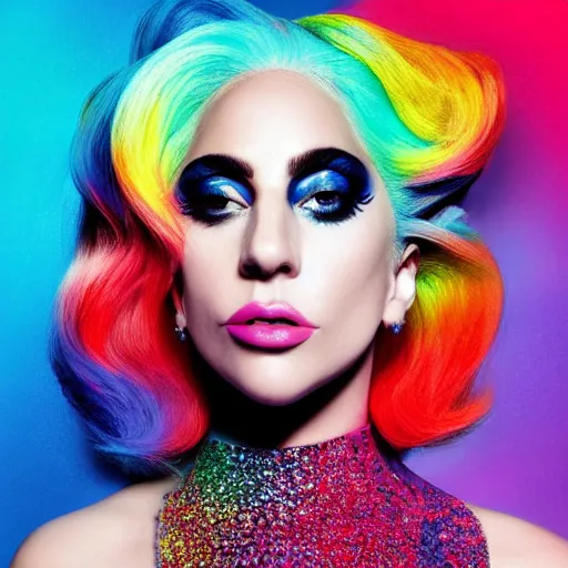 Prompt: Lady Gaga Chromatica Cover art