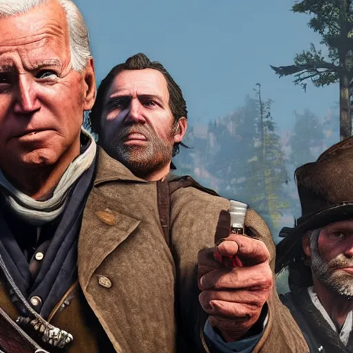 Image similar to joe biden in red dead redemption 2