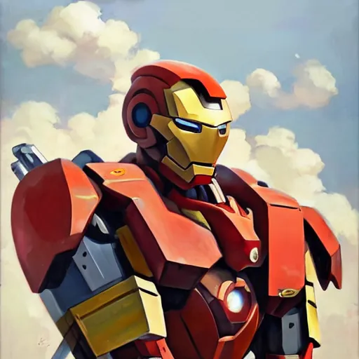 Prompt: greg manchess portrait painting of armed mega shonen gundam mecha ironman as overwatch character, medium shot, asymmetrical, profile picture, organic painting, sunny day, matte painting, bold shapes, hard edges, street art, trending on artstation, by huang guangjian and gil elvgren and sachin teng