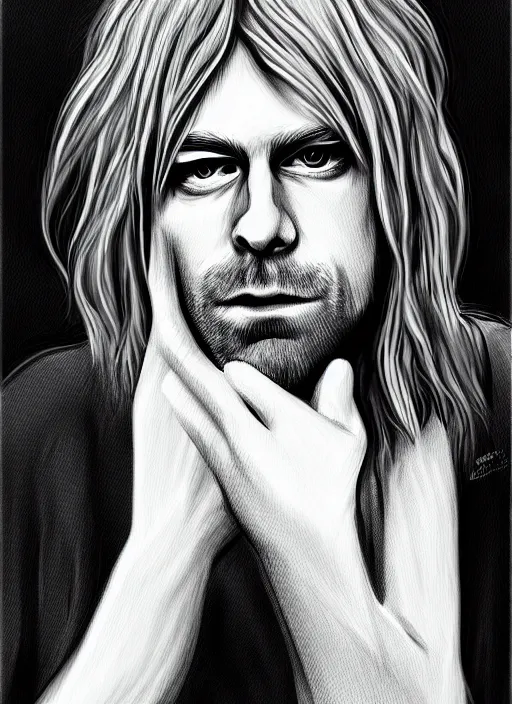 Image similar to kurt cobain singer as a fursona, digital painting, trending on art station.