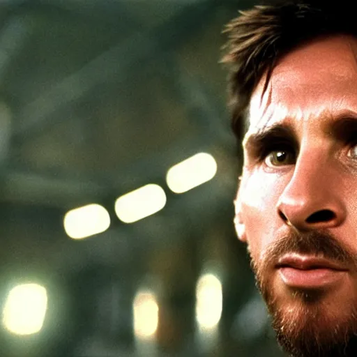 Image similar to Lionel Messi in Alien, cinematic, sharp focus, movie still, atmospheric, 8k,