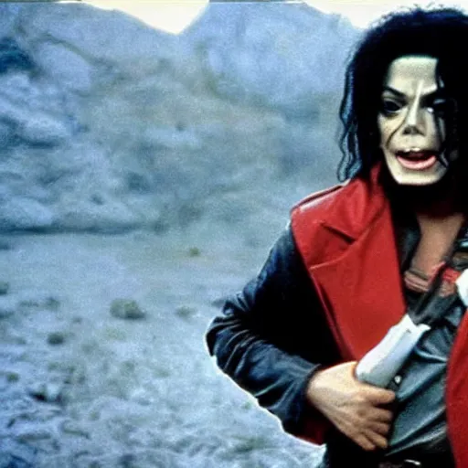 Prompt: michael jackson in planet of the apes