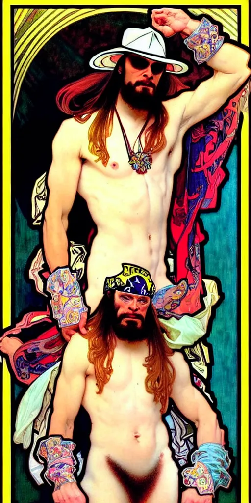 Prompt: “ ( ( ( ( ( macho man randy savage, roller skating ) ) ) ) ) painted by james jean and alphonse mucha and rembrandt!!!!!!!!!!!!!!!!!!!!! ”