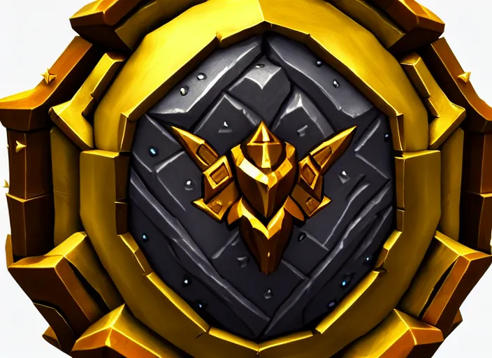 Prompt: gilded spiked wooden shield, stylized stl, 3 d render, activision blizzard style, hearthstone style