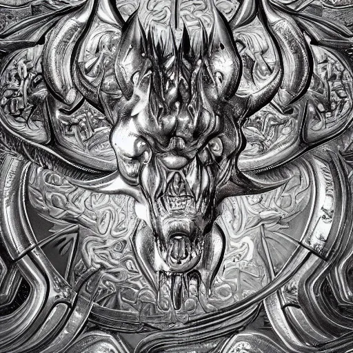 Prompt: Behemoth, detailed silver artwork, epic artwork, close up, trending on Artstation