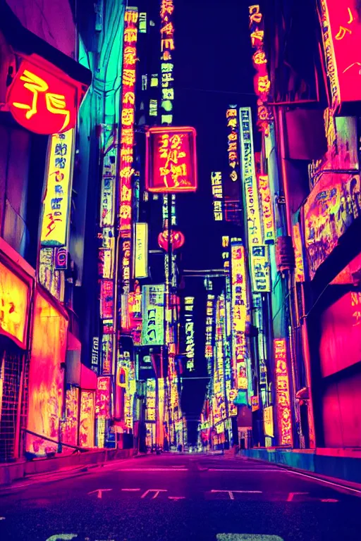 Image similar to neon streets of tokio, 4 k, award winning photo, cyberpunk style