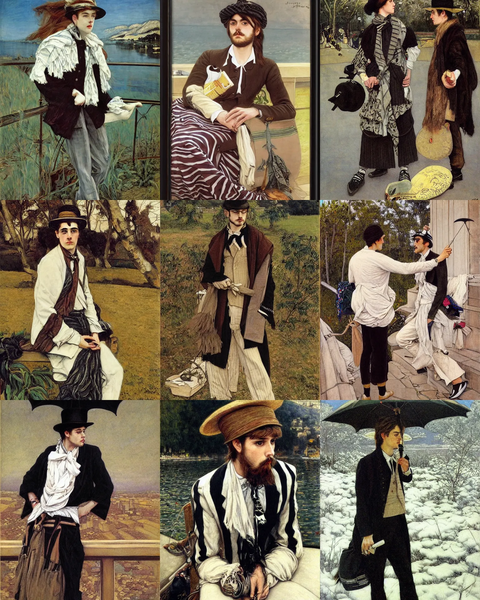 Prompt: aspiring hanson hipster, painted by james tissot