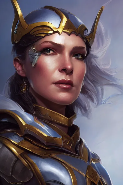 Image similar to amazon valkyrie athena, d & d, fantasy, portrait, highly detailed, headshot, digital painting, trending on artstation, concept art, sharp focus, illustration, art by artgerm and greg rutkowski and magali villeneuve