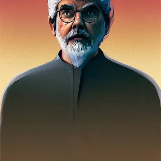 Image similar to face icon stylized minimalist george lucas, loftis, cory behance hd by jesper ejsing, by rhads, makoto shinkai and lois van baarle, ilya kuvshinov, rossdraws global illumination