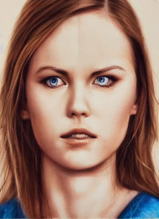 Image similar to Erin Moriarty hyper realistic 3D art style by Ian Spriggs