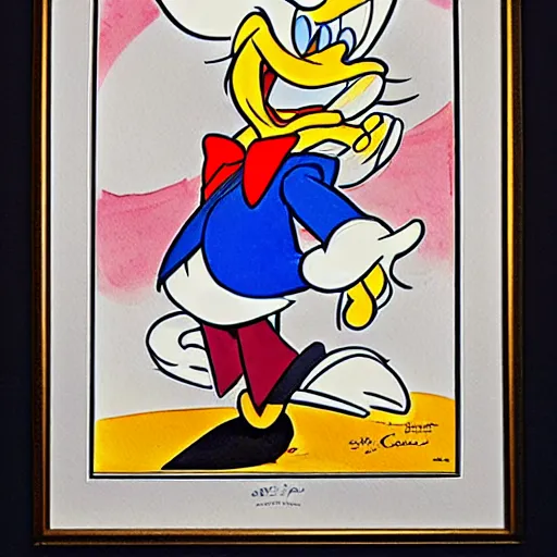 Prompt: uncle scrooge watercolor by carl barks