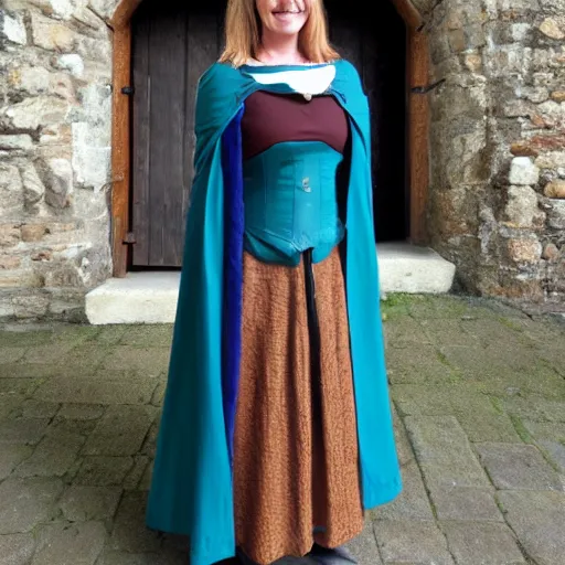 Image similar to dr alice roberts in medieval garb