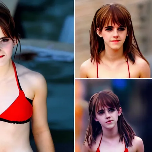 Image similar to emma watson as anime girl in bikini