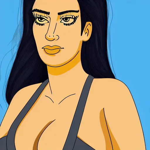 Image similar to kim kardashian in the simpsons super high quality 4k HD