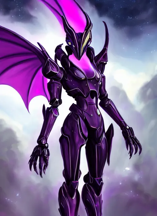 Prompt: cinematic goddess full shot, beautiful stunning hot anthropomorphic robot mecha female dragon, sleek dragon head, metal ears, led purple eyes, smooth fuschia skin, smooth silver armor, floating in space, holding a galaxy, epic proportions, epic size, epic detail, furry art, dragon art, giantess art, warframe fanart, furaffinity, octane