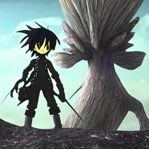 Prompt: edward scissorhands in made in abyss