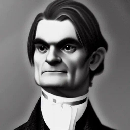 Image similar to United States Senator John C Calhoun as a teenage heartthrob digital art