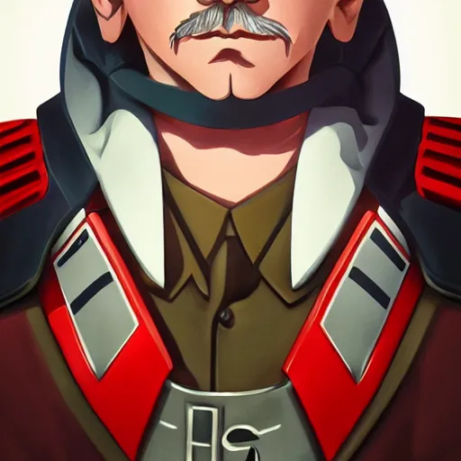 Image similar to portrait of stalin as a racing legend, anime fantasy illustration by tomoyuki yamasaki, kyoto studio, madhouse, ufotable, square enix, cinematic lighting, trending on artstation