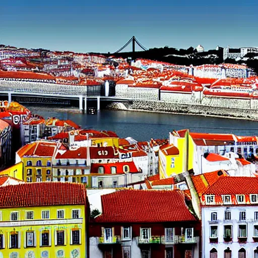 Prompt: lisbon skyline 300 years into the future