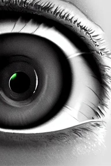 Image similar to “ very detailed art of a camera lens as a human eye, award - winning details ”