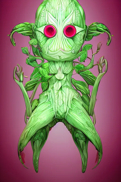 Image similar to radish humanoid, symmetrical, highly detailed, digital art, sharp focus, trending on art station, anime art style