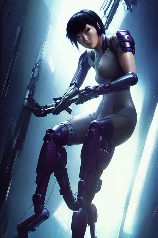 Image similar to weta disney pixar movie still portrait photo of motoko kusanagi the major ghost in the shell : : as cyborg woman by pixar : : by weta, wlop, ilya kuvshinov, rossdraws, artgerm, maxim cover, octane render, anime, octane render, 3 d, volumetric lighting, anti aliasing, raytracing : :