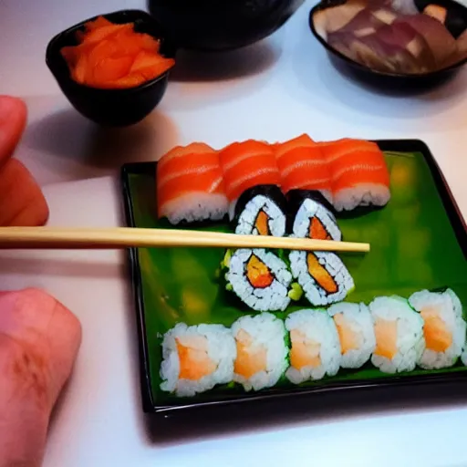 Image similar to cat making sushi