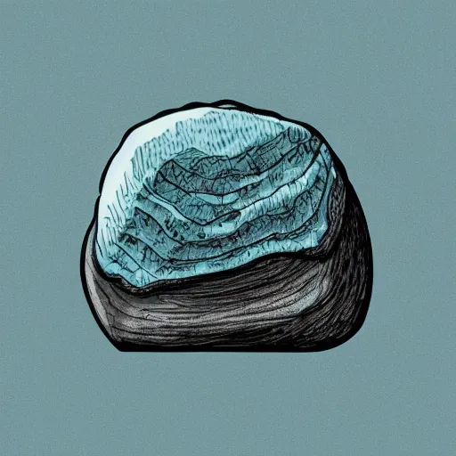 Image similar to a stylized illustration of a rock