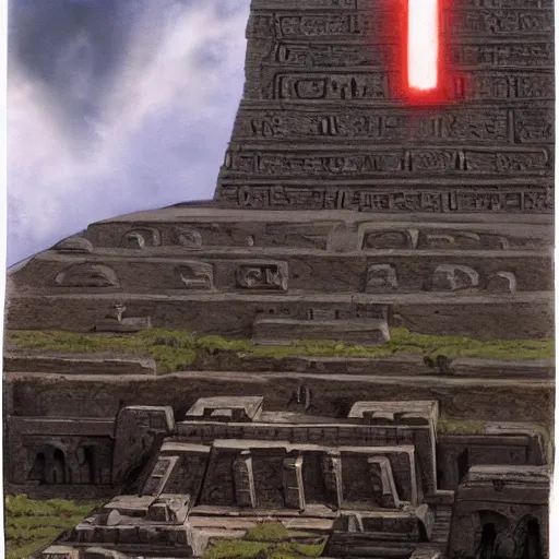 Prompt: the aztec temples but of it was in star wars, concept art.