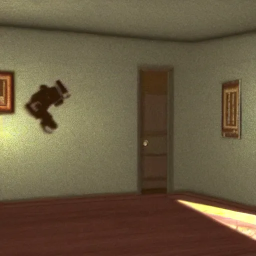 Prompt: a still of paranormal activity, 1 9 9 8 ocarina of time graphics nintendo 6 4 visuals aesthetic