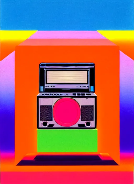 Image similar to boombox by shusei nagaoka, kaws, david rudnick, airbrush on canvas, pastell colours, cell shaded, 8 k