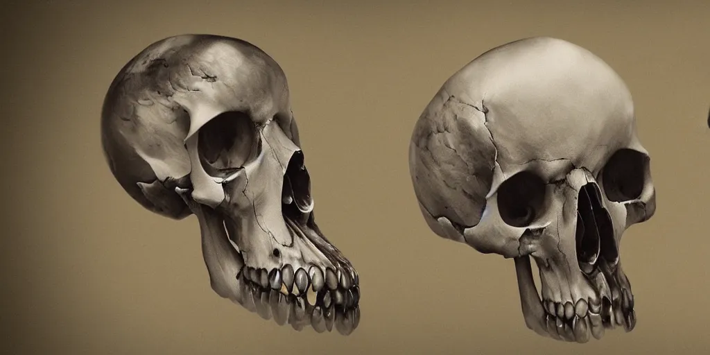 Image similar to photorealistic bird skulls, by katrina van grouw and bruce mahalski. occult photorealism, uhd