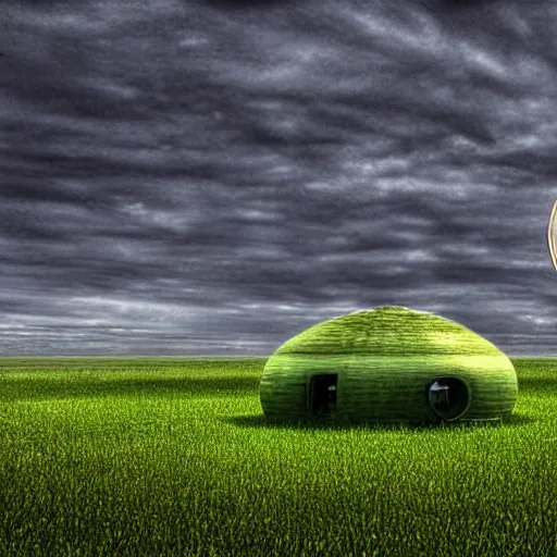 Image similar to UFO Fantasy Art taking a cow crop circle HDR