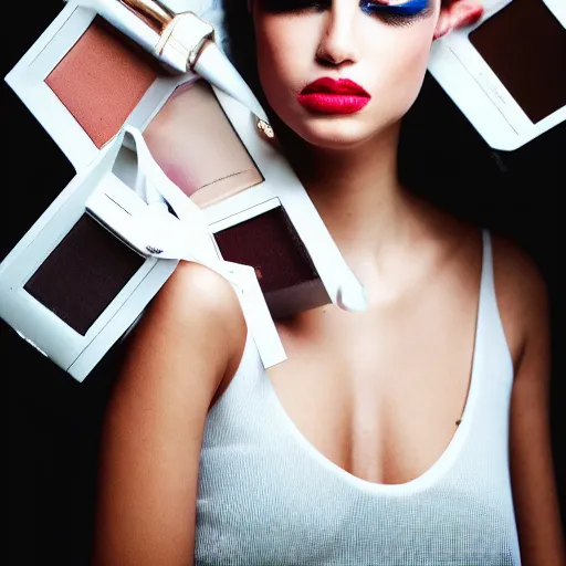 Image similar to Photo of a fashion designer , bold, self confidence, cinematic, light makeup focus