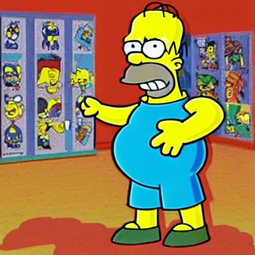 Image similar to homer simpson in the artstyle of pokemon ( 1 9 9 7 )