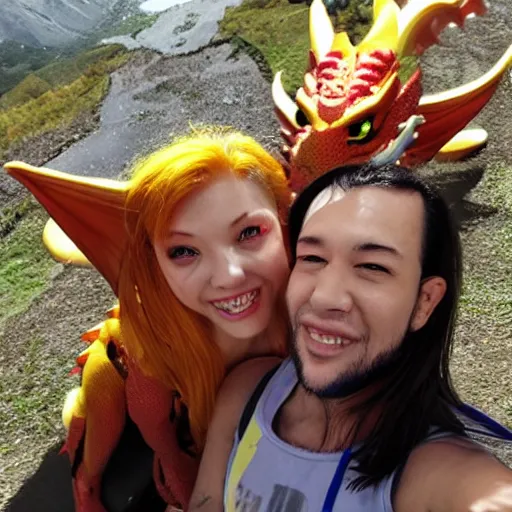 Image similar to dragon selfie