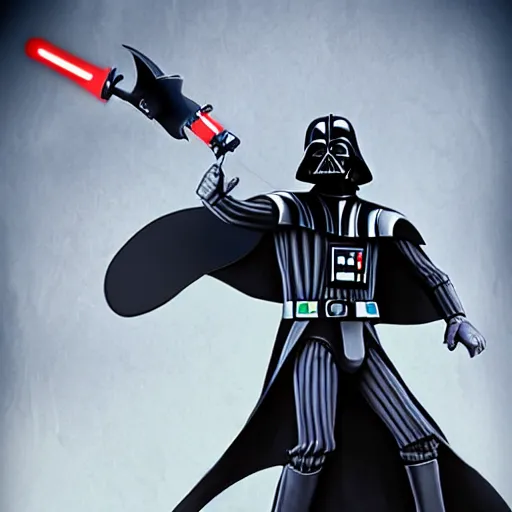 Image similar to darth vader as a heartless from kingdom hearts 1, battling with a keyblade against donald