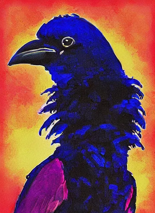 Image similar to Stylized raven paintography