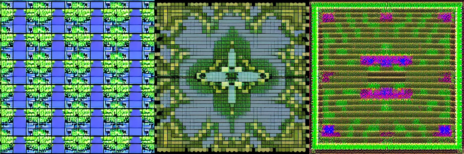 Prompt: pixel art infinite tesselations of fractal flora