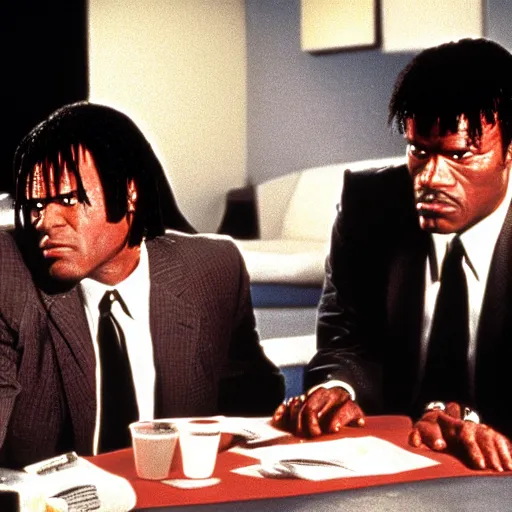 Prompt: A photo of the storyboard from Pulp Fiction