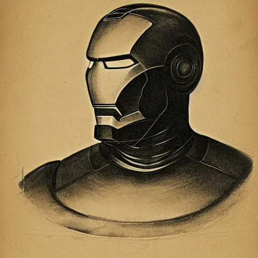 Image similar to portrait of iron man ( c. 1 8 8 0 - c. 1 8 9 2 ) drawing in high resolution by otto eerelman