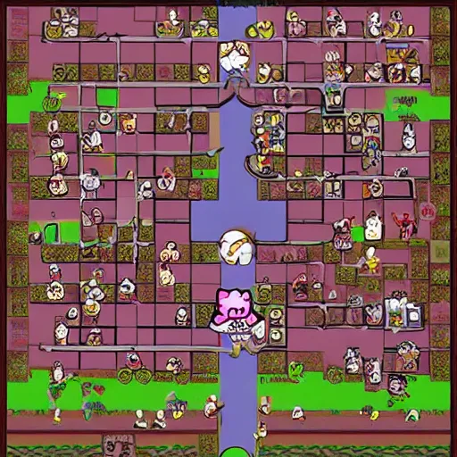 Image similar to a hello kitty action role playing game based on the game path of exile