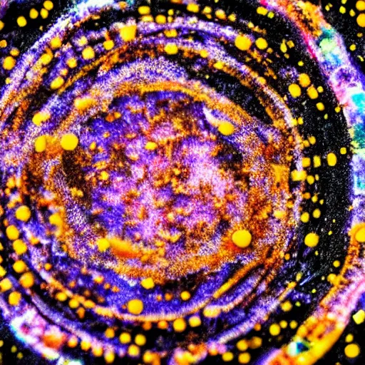 Image similar to a close up of a petri dish with a culture on it, a microscopic photo by kurt roesch, shutterstock contest winner, neoplasticism, creative commons attribution, macro photography, dye - transfer