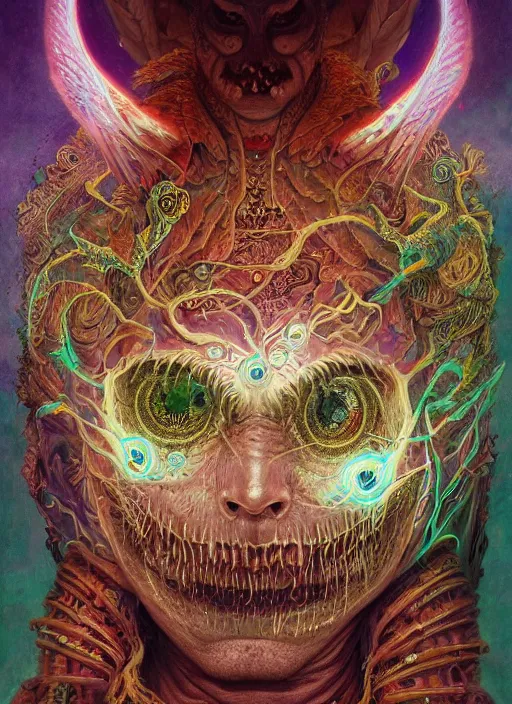 Image similar to dan deacon glowing eyes, shamanic poster lsd art, intricate, elegant, highly detailed, centered, digital painting, artstation, concept art, smooth, sharp focus, illustration, artgerm, tomasz alen kopera, peter mohrbacher, donato giancola, joseph christian leyendecker, wlop, frank frazetta