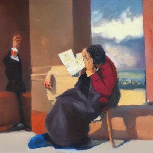 Image similar to the moment money is not needed, oil painting