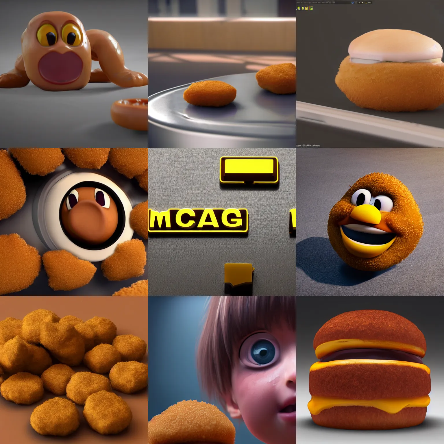 Prompt: mcnugget crying, sad, tears, unreal engine 5 render, 8 k, realistic