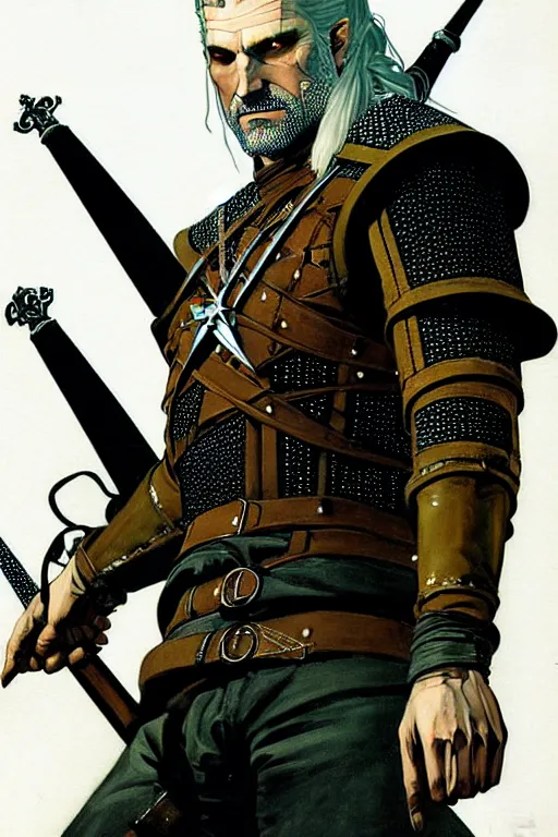 Image similar to witcher, painting by j. c. leyendecker, yoji shinkawa, katayama bokuyo