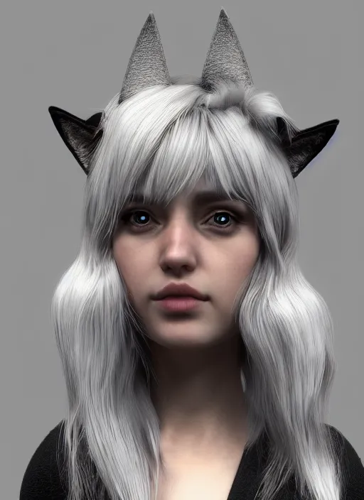 Prompt: furry girl with cat ears portrait, unreal engine, 3 d render, artstation trending, cgsociety, raytracing, octane render, perfect light, award winning