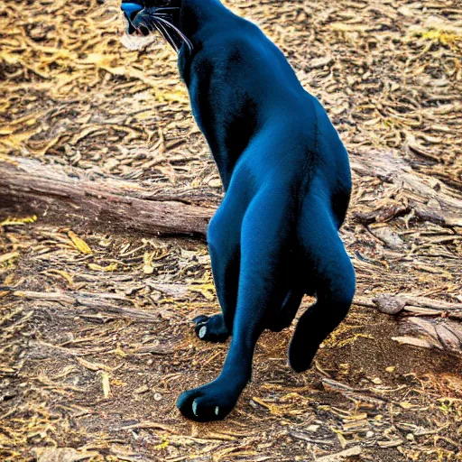 Image similar to nature photography picture of blue and black panther