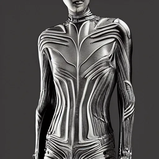 Image similar to giger hugo boss high fashion